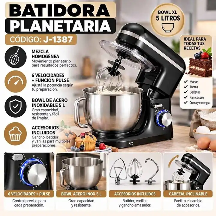 Batidora planetaria 5 litros