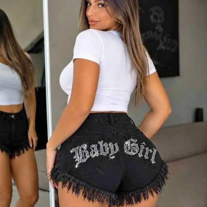 Short playero stras brillo