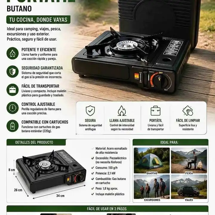 Anafe portatil gas butano