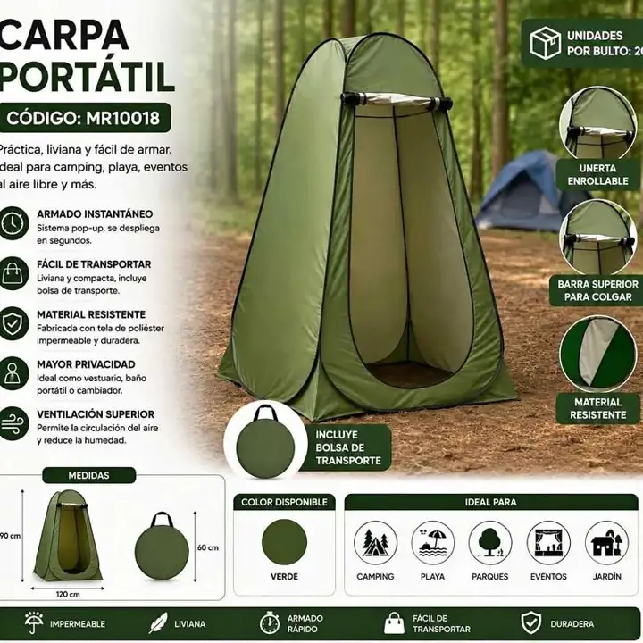 Carpa portatil verde