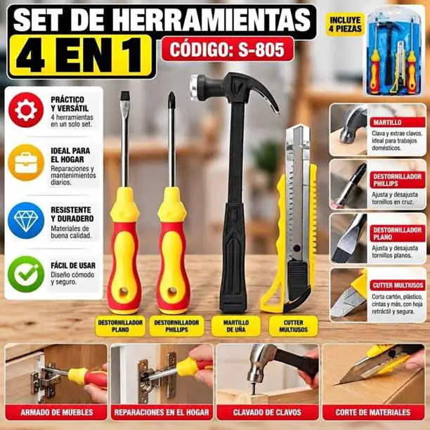 Set de herramientas 4 en 1