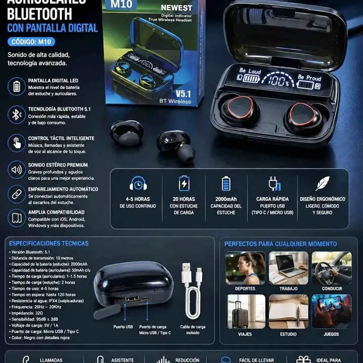 Auricular bluetooth M10