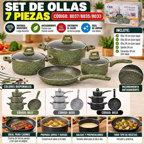 Set de ollas 7 pcs