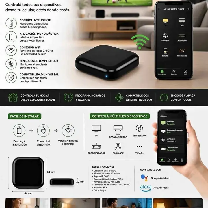 Control remoto infrarrojo WiFi