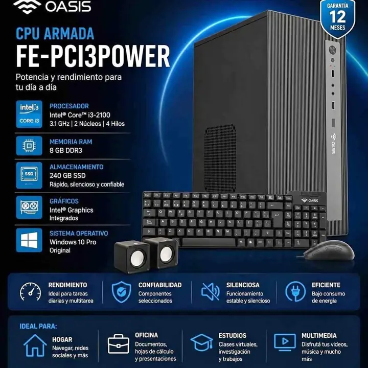Kit PC intel I3 240GB - 8GB RAM - W10 completa