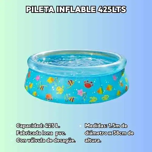 Pileta inflable 425 lts animales marinos
