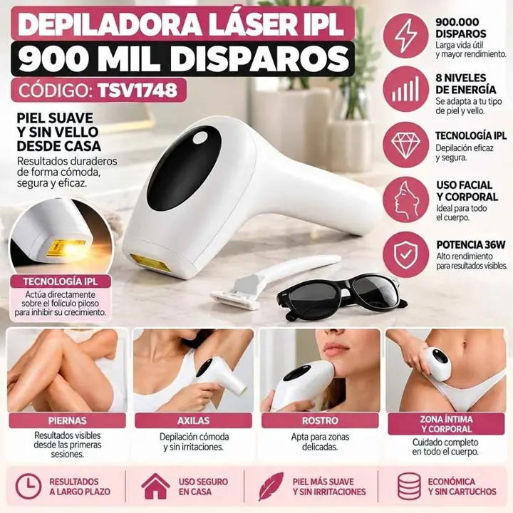 Depiladora laser blanca