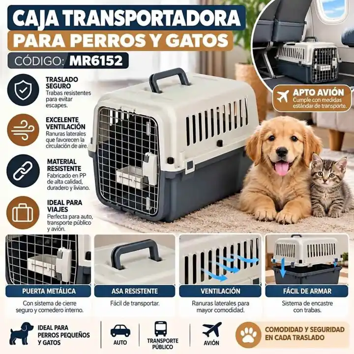 Jaula para mascotas transportadora