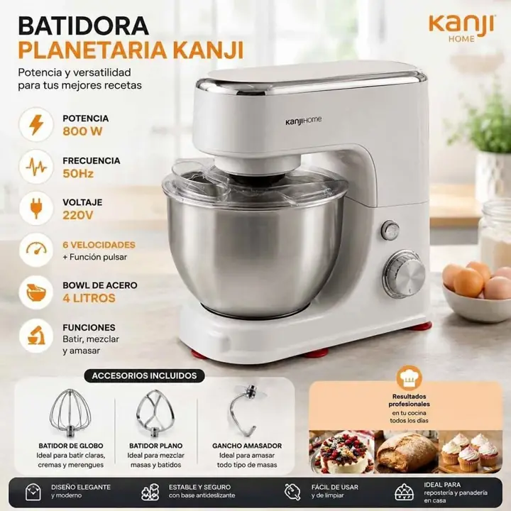 Batidora planetaria 800W Kanji
