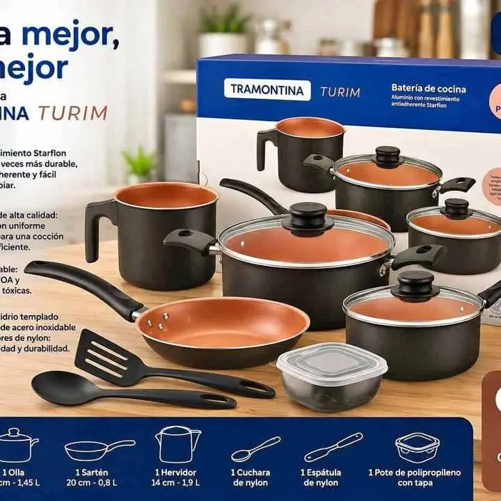 Set de bateria 7 piezas turin Tramontina