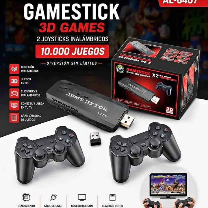 Consola game stick retro + PS2 - 10.000 juegos