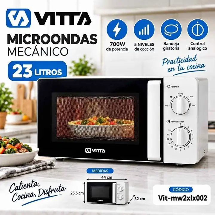 Microondas analogico 23 lts blanco