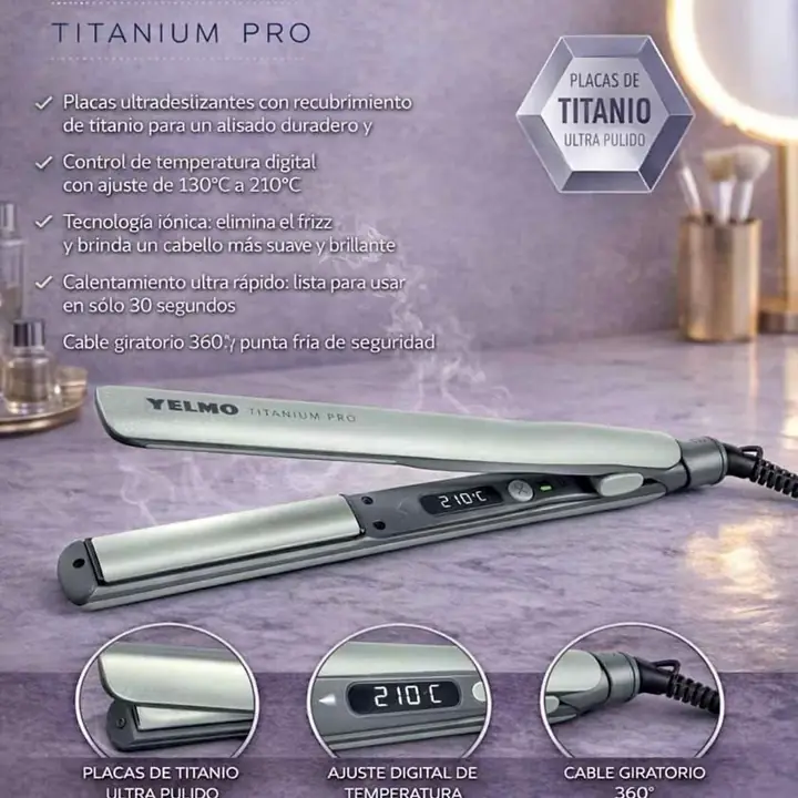 Planchita de cabello titanium pro yelmo