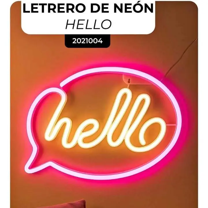 Letrero de neon hello