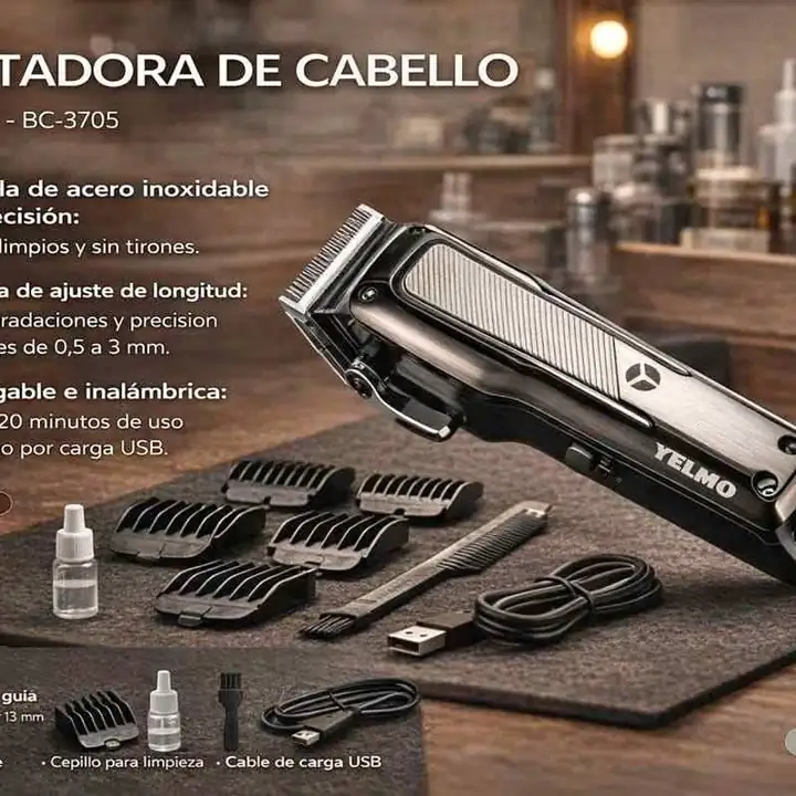 Cortadora de cabello yelmo USB inalambrica