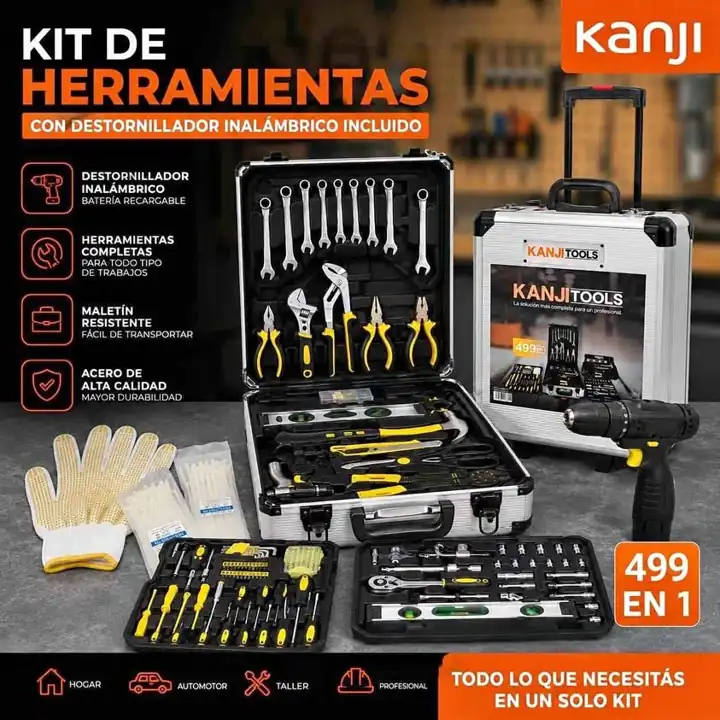 Kit de herramientas 500 en 1 con taladro incluido