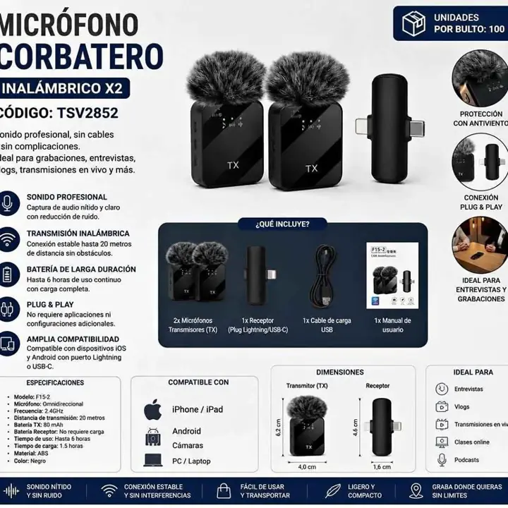 Microfono corbatero dual