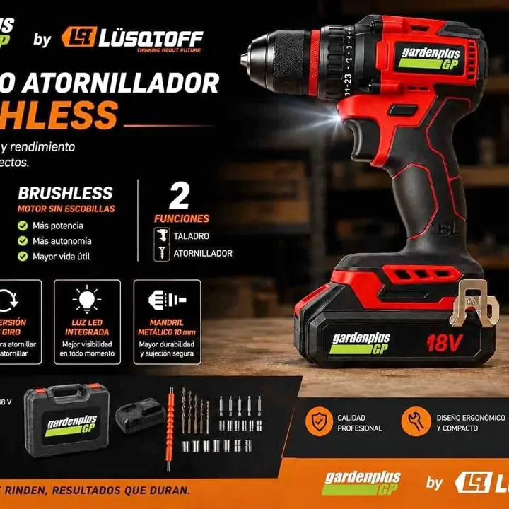 Taladro atornillador inalambrico 18V 1 bateria