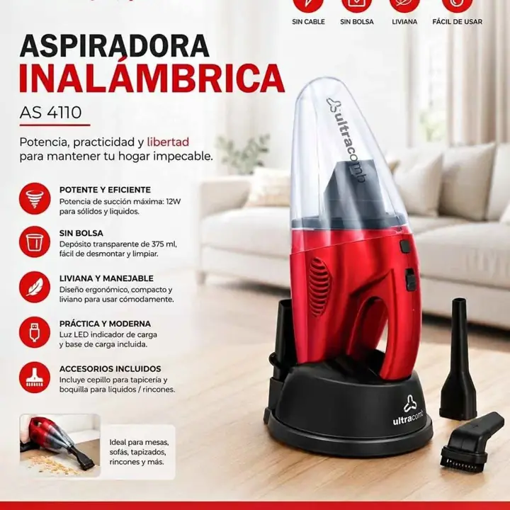 Aspiradora inalambrica de mano utracomb