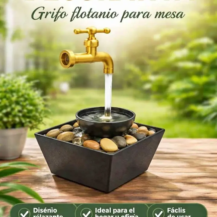Fuente de agua decorativa LED grifo flotante