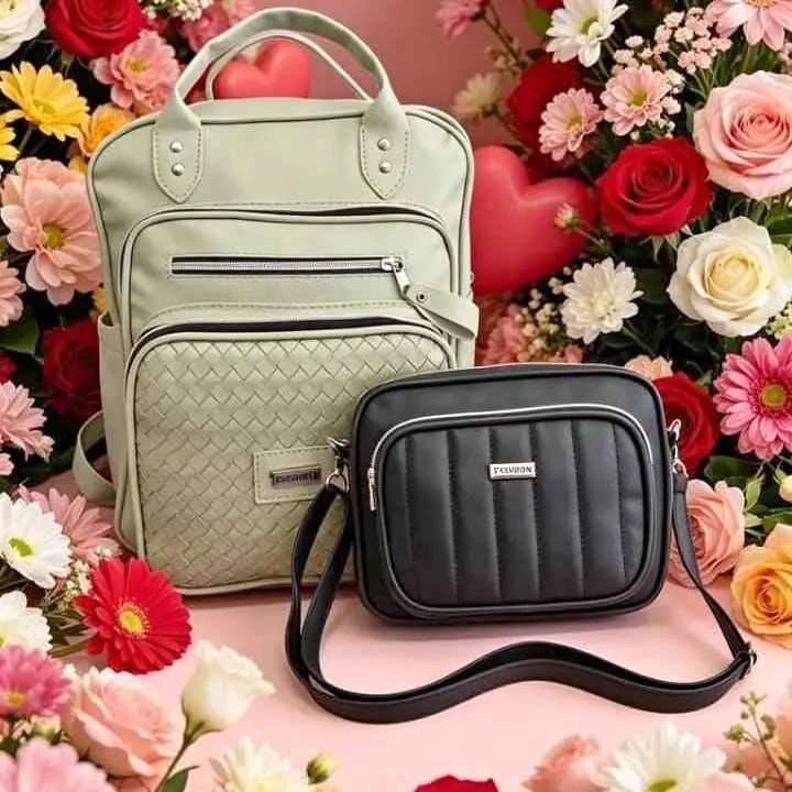 Mochila bolso + morral de cuero ecológico dia de la madre
