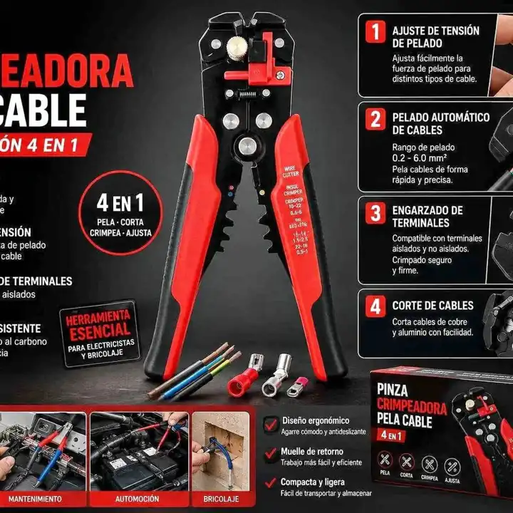 Pinza crimpeadora pela cable
