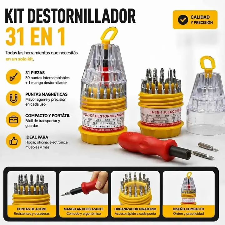 Kit de detornillador 31 en 1