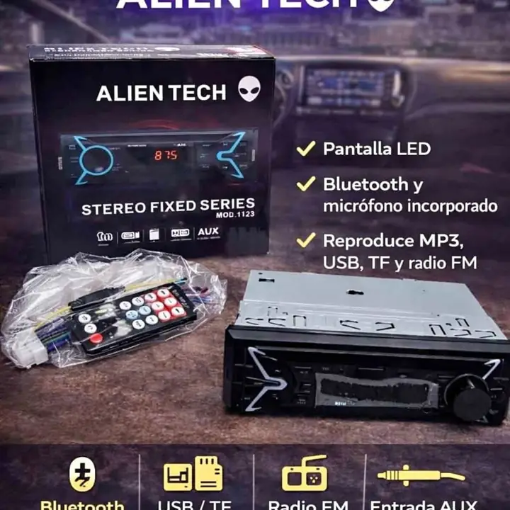 Estereo bluetooth auto frente fijo alien