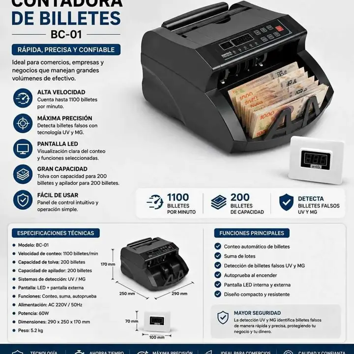 Contadora de billetes profesional