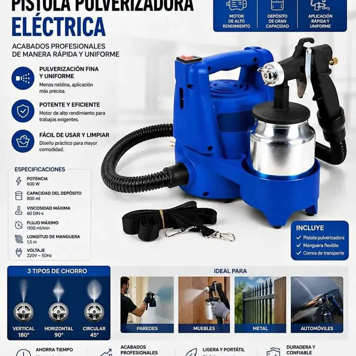 Pistola pintura compresor soplete 650W