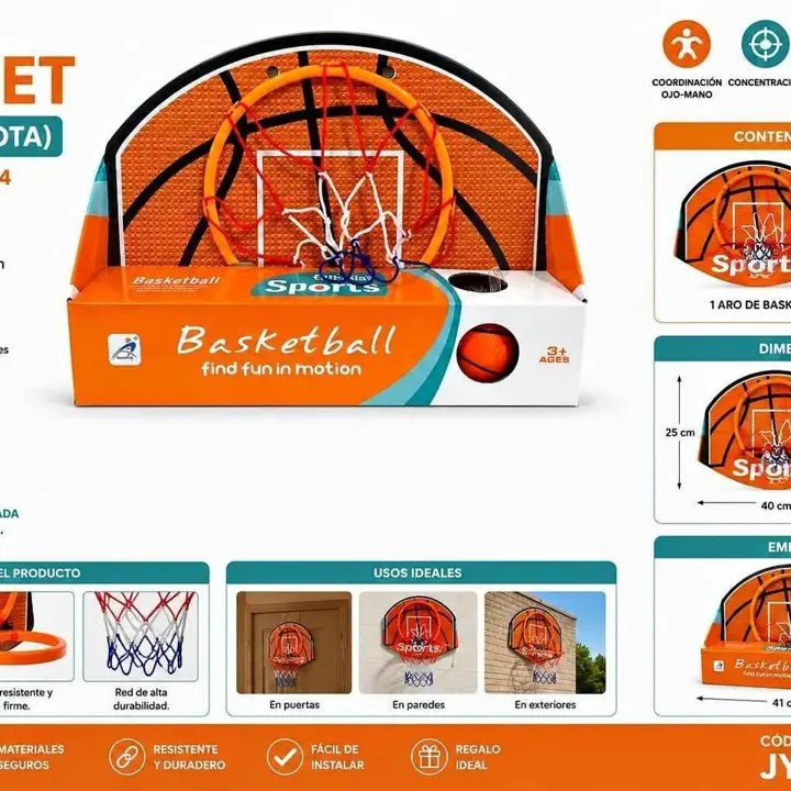Juego de basket (aro+ pelota)