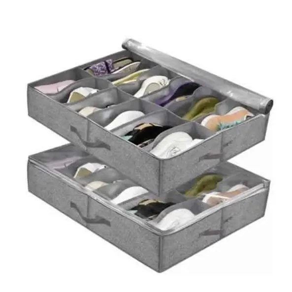 Organizador de zapatos bajo cama - 12 zapatos