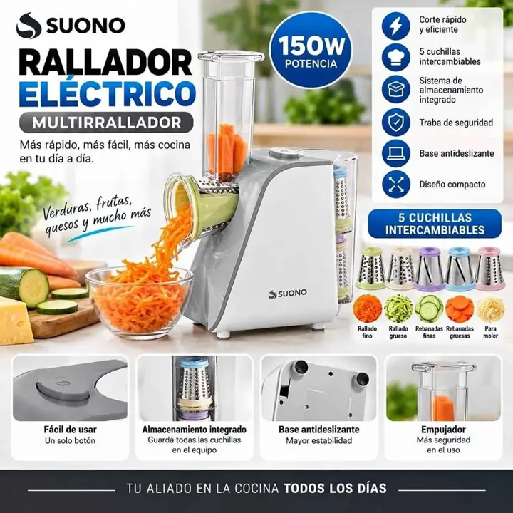 Rallador electrico frutas verduras suono