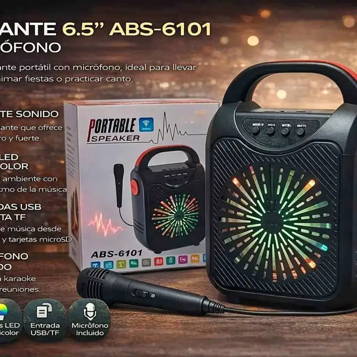 Parlante bluetooth 6,5" microfono