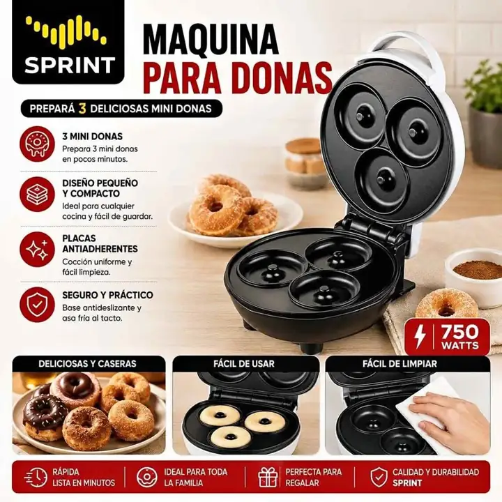 Mini maquina de donas antiadherente