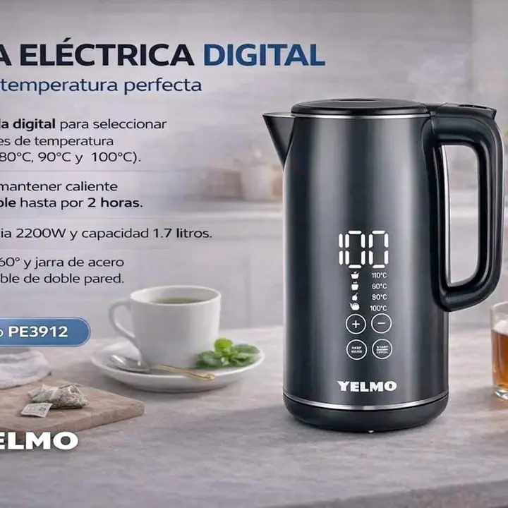 Pava electrica digital 1,7 lts yelmo