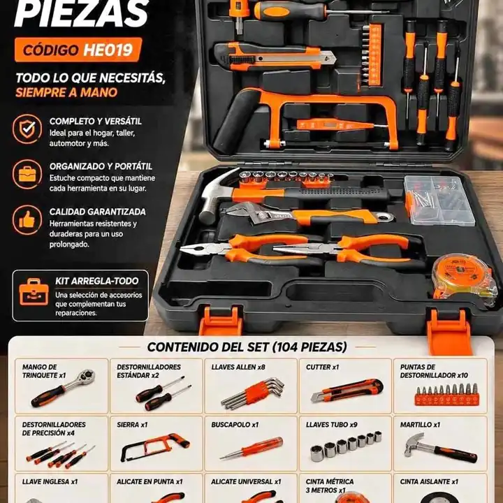 Set de herramientas de 104 piezas