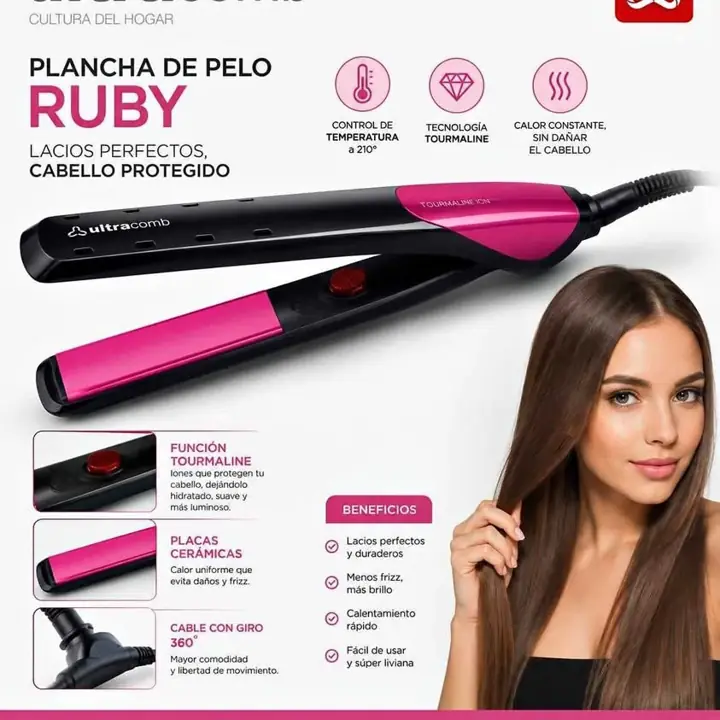 Planchita de pelo ruby Ultracomb