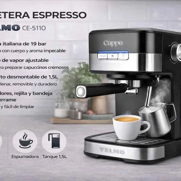 Cafetera espresso 19 bar - 1100W - yelmo