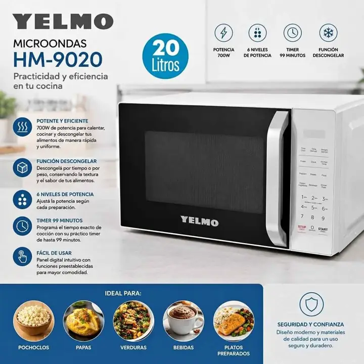 Microondas digital 20 lts yelmo