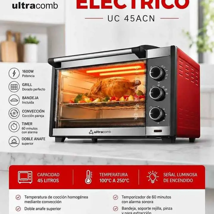 Horno electrico 45 lts con anafe - Ultracomb