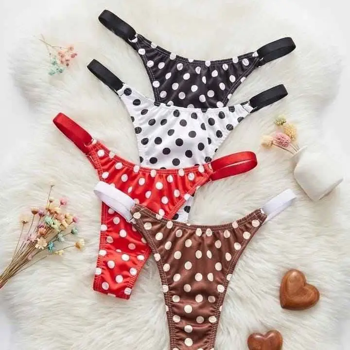 Less V Lycra polka dots