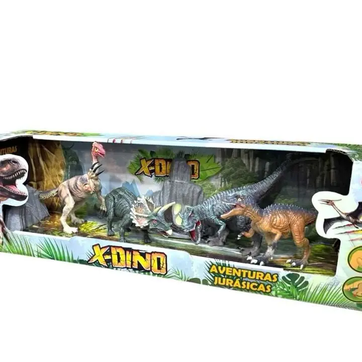 Dinosaurio x4 en Goma Medianos