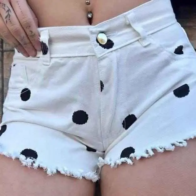 Short jean blanco lunares