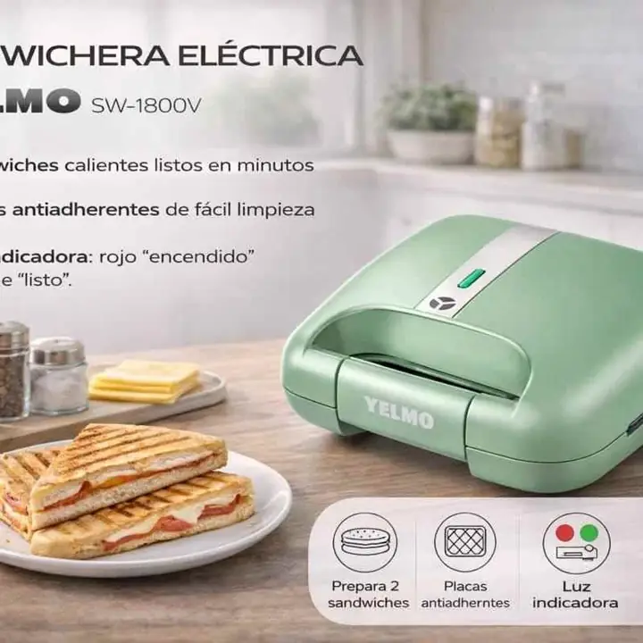 Sandwichera electrica yelmo verde