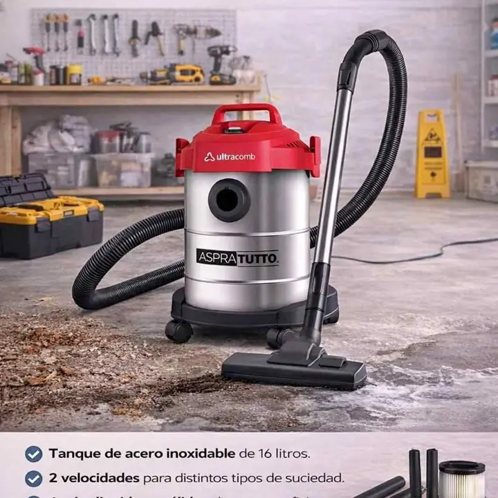 Aspiradora tambor 16L acero inox Ultracomb