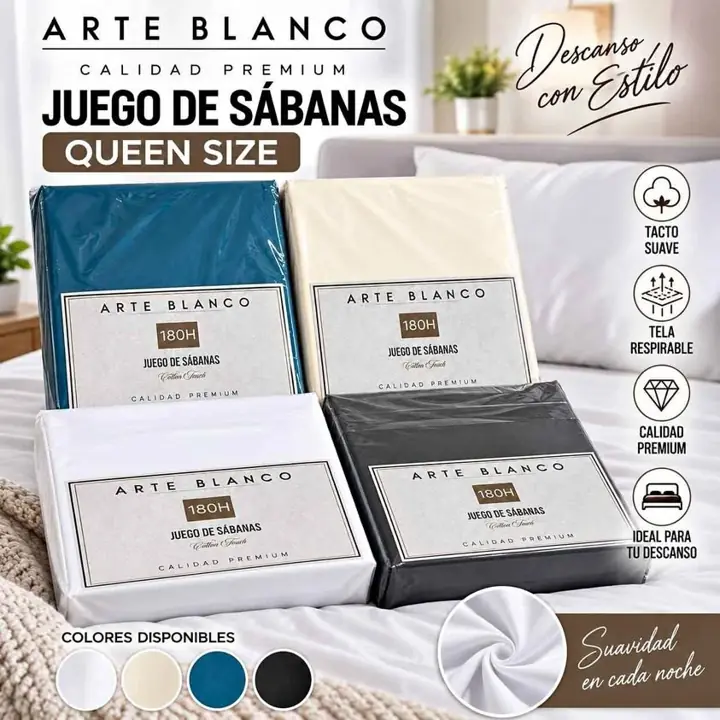 Juego de sabanas queen size colores lisos