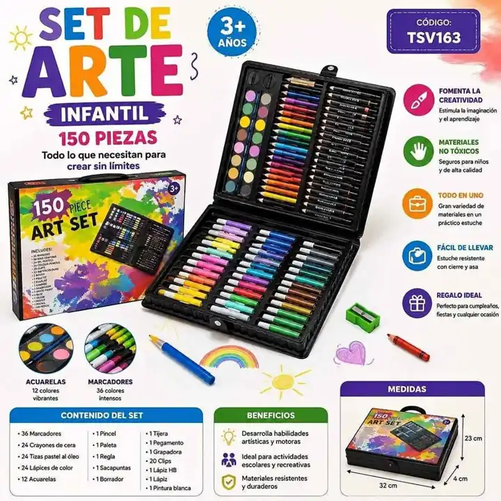 Set de arte infantil 150 piezas