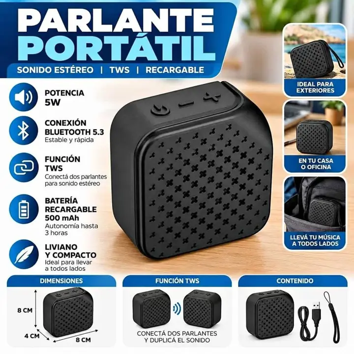 Parlante portatil 5W 400MAH bluetooth