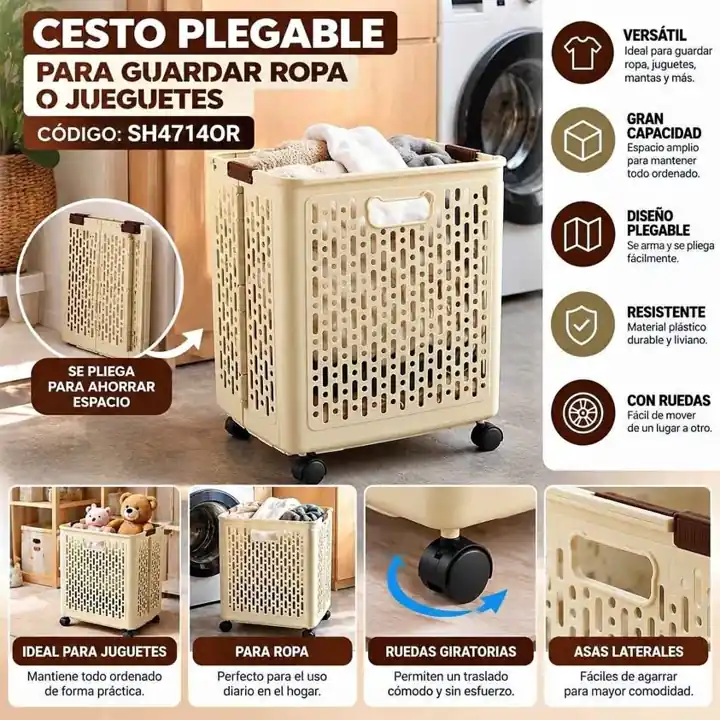 Cesto plegable para guardar ropa o jueguetes